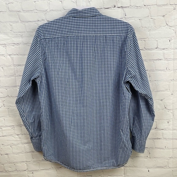 Timberland Long Sleeve Button Down Shirt Blue/White Gingham Check Size Medium - Picture 2 of 9